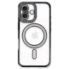 Newface İphone 16 Kılıf Joke Simli Magneticsafe Kılıf - Siyah
