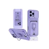 Newface İphone 16 Pro Kılıf Zuma Kartvizitli Yüzüklü Silikon - Lila