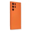 Newface Samsung Galaxy S24 Ultra Kılıf Nano İçi Kadife Silikon - Turuncu