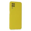 Samsung Galaxy A12 Kılıf Nano İçi Kadife Silikon - Sarı