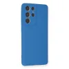 Samsung Galaxy S21 Ultra Kılıf Nano İçi Kadife Silikon - Mavi