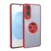 Samsung Galaxy S25 Edge Kılıf Montreal Yüzüklü Silikon Kapak - Kırmızı