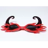 Siyah Boynuzlu Kırmızı Renk Alevli Parti Gözlüğü 21x10 Cm