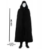Siyah Kapüşonlu 120 Cm Pelerin Ve Beyaz Boyanabilir Tam Yüz Maske