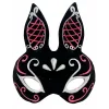 Siyah Renk Kırmızı Beyaz Simli Siyah Süet Kaplama Tavşan Maskesi 18x16 Cm