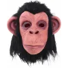 Siyah Saçlı Kafaya Tam Geçmeli Lateks Şempanze Maskesi - Lateks Maymun Orangutan Goril Maske Et Maske