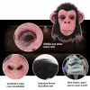 Siyah Saçlı Kafaya Tam Geçmeli Lateks Şempanze Maskesi - Lateks Maymun Orangutan Goril Maske Et Maske
