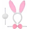 Tavşan Kostüm Seti Taç Papyon Kuyruk Pembe Renk