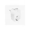 Tekli Yüksek Voltaj Korumalı Duvar Prizi 2x Type-c 1x Usb Çıkışlı Priz Grup Priz Çoğaltıcı Beyaz
