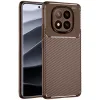 Xiaomi Redmi Note 14 Pro Plus Kılıf Auto Focus Karbon Kapak - Kahverengi