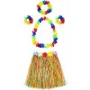Yetişkin Ve Çocuk Uyumlu Luau Aloha Hawaii  Kolye Renkli Etek Taç Ve Bileklik Seti