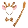 Zürafa Kosümü Aksesuar Seti 3 Lü - Taç Papyon Kuyruk