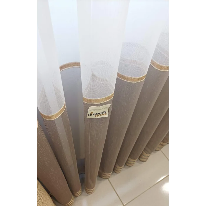 EFTELYA CAPPİCİNO 1/3 SIK PİLELİ TÜL PERDE APM