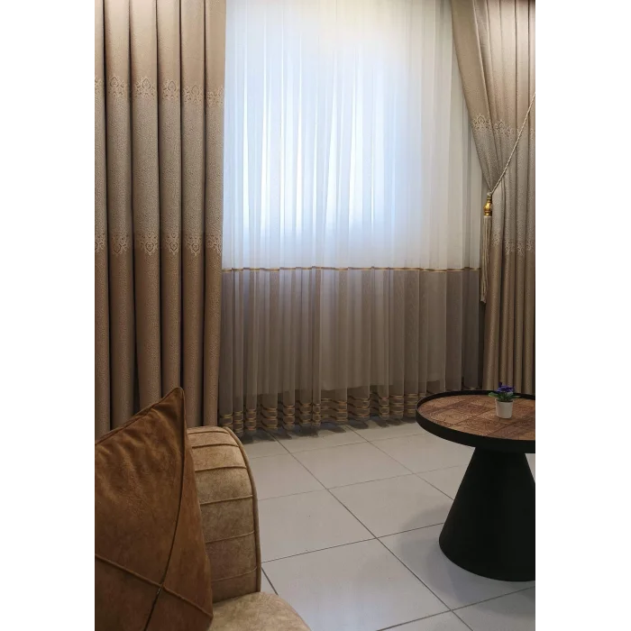 EFTELYA CAPPİCİNO 1/3 SIK PİLELİ TÜL PERDE APM