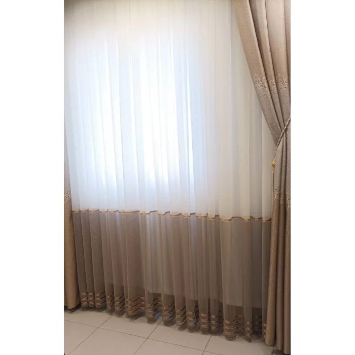 EFTELYA CAPPİCİNO 1/3 SIK PİLELİ TÜL PERDE APM