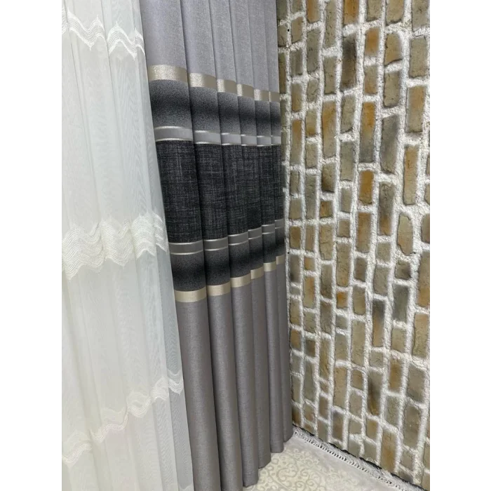 NİVEMESHOME 1/3 SIK PİLE LOUVRE FON PERDE APM