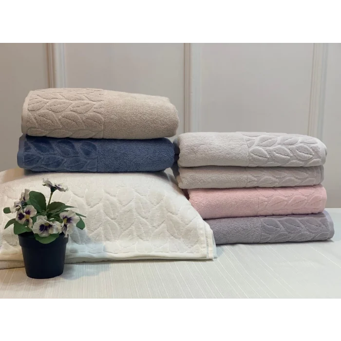 NİVEMESHOME 249 HAZAL AÇIK GRİ JAKARLI HAVLU NURPAK