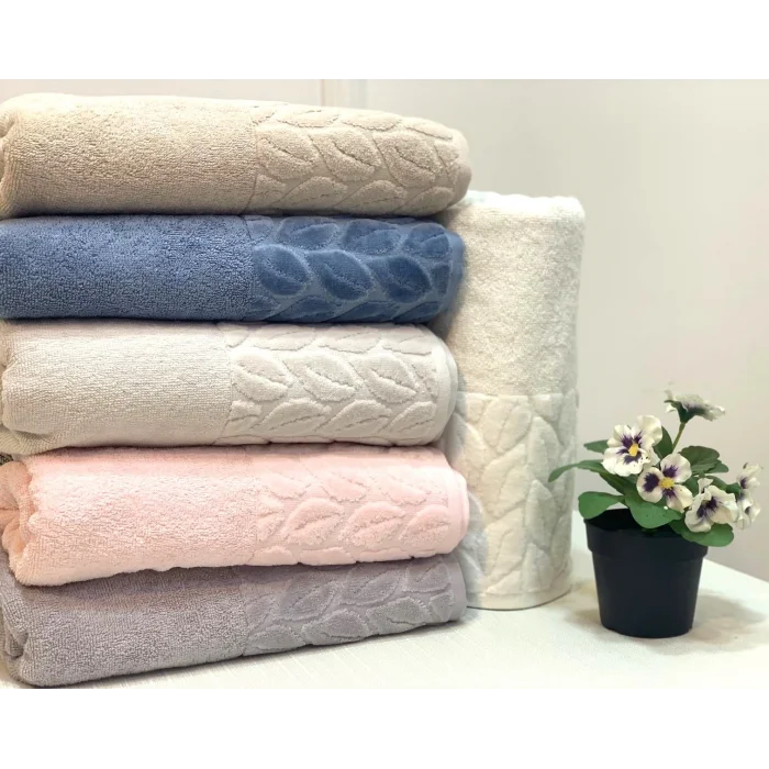 NİVEMESHOME 249 HAZAL BEJ JAKARLI HAVLU NURPAK