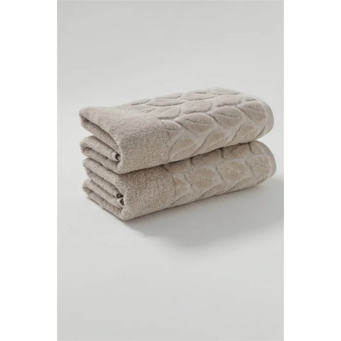 NİVEMESHOME 249 HAZAL BEJ JAKARLI HAVLU NURPAK