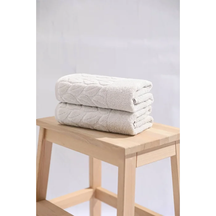 NİVEMESHOME 249 HAZAL EKRU JAKARLI HAVLU NURPAK
