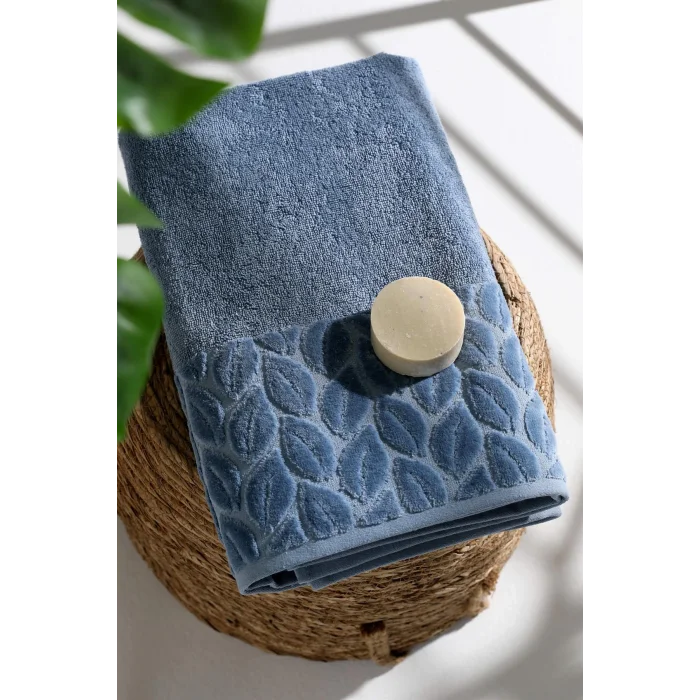 NİVEMESHOME 632 MAVİ 90X150 HAZAL BANYO HAVLUSU NURPAK