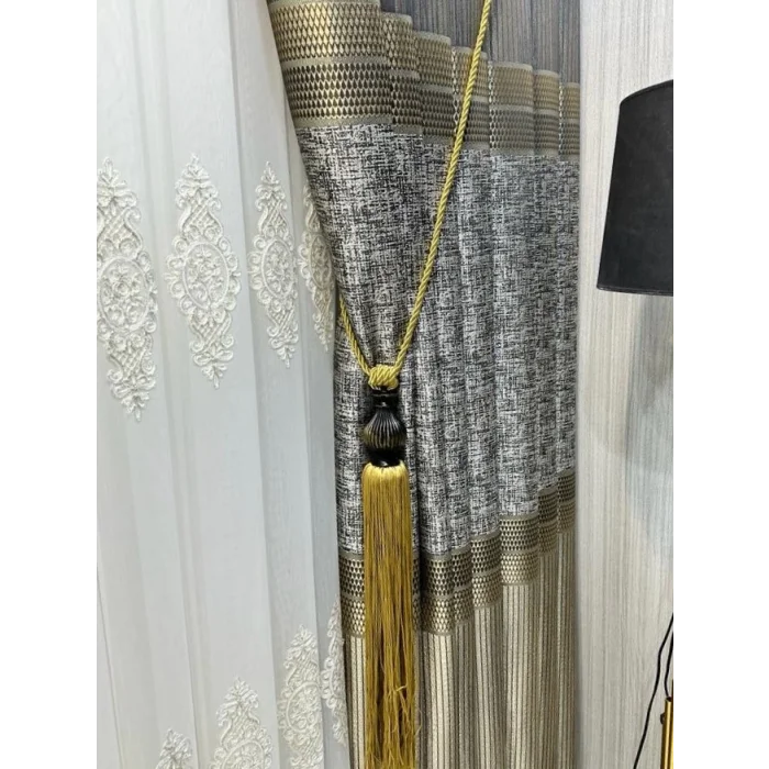 NIVEMESHOME GOLDEN FRINGED LEAD APARATUS CEILING GATHERING BRACE