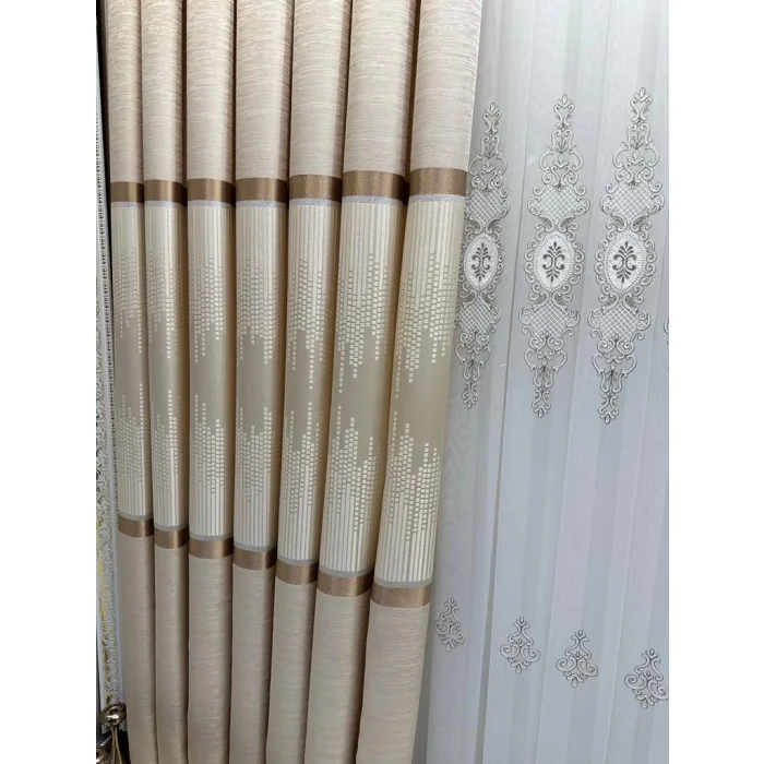 NİVEMESHOME AMASRA FT614164 V-101 KREM 1/3 SIK PİLELİ FON PERDE APM