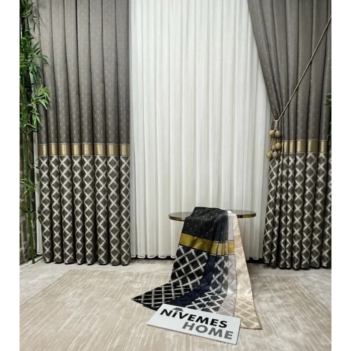 NİVEMESHOME AZTEK 018773 1/3 THICK PLEATED VOILE CURTAIN APM