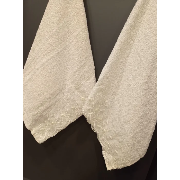 NİVEMESHOME BATİK DARİA CREAM EMBROIDERED TOWEL