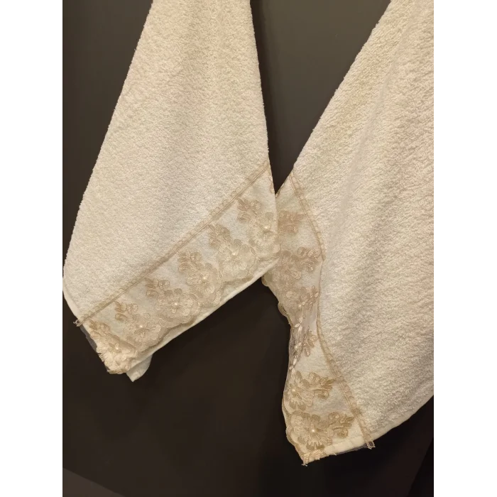 TOALLA DE BORDADO DE LUNARES DE CAFÉ BATIK DE NIVEMESHOME