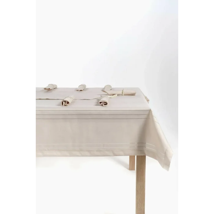 NİVEMESHOME BEIGE 160*220 COLBER TABLECLOTH