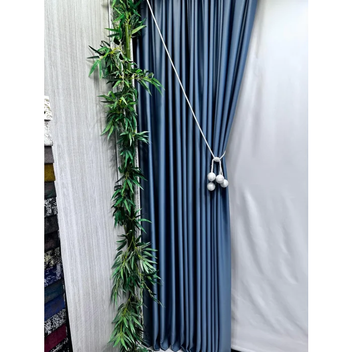 NİVEMESHOME BLACKOUT 12441 V-33 الستارة الزرقاء APM