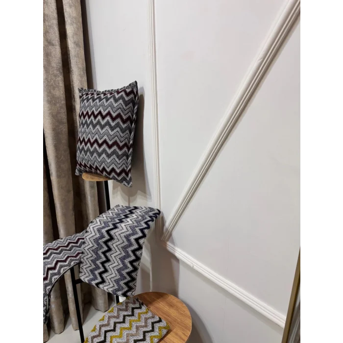 NİVEMESHOME BORDO GRİ ELYAF DOLGULU KIRLENT KILIFI 45X45