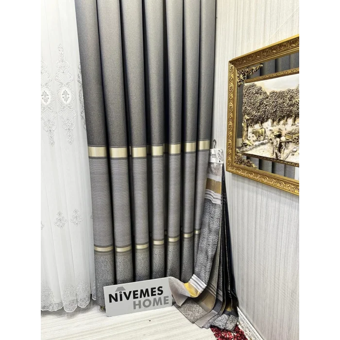 NİVEMESHOME DENİZ FT614177 V-2503 Sea 1/3 Dense Pile Curtain APM