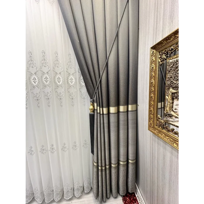 NİVEMESHOME DENİZ FT614177 V-2503 Sea 1/3 Dense Pile Curtain APM