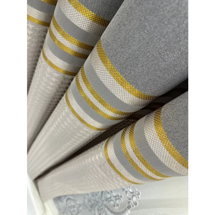 NİVEMESHOME DİDİM FT671537 V-2001 GRİ 1/3 SIK PİLELİ FON PERDE APM