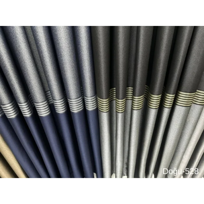 NİVEMESHOME EAST NAVY- GOLD FT671536 V-528 1/3 TIGHT PLEATED BACKGROUND CURTAIN APM