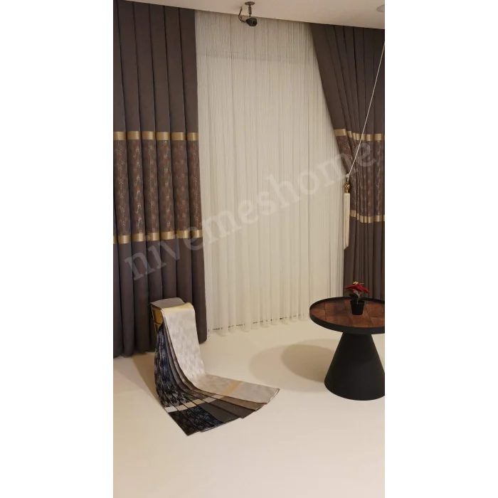 NİVEMESHOME ENOLA CINNAMON GOLD 1/3 THICK PILE CURTAIN SHEET