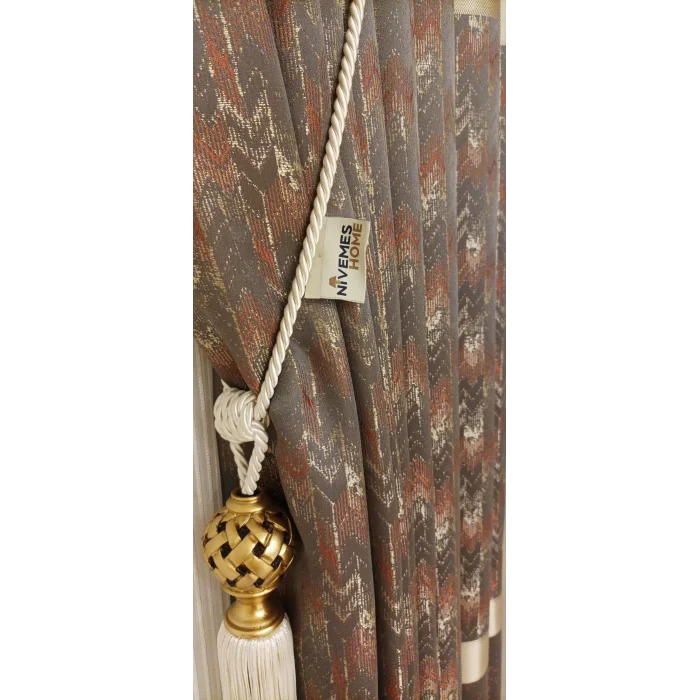 NİVEMESHOME ENOLA CINNAMON GOLD 1/3 THICK PILE CURTAIN SHEET