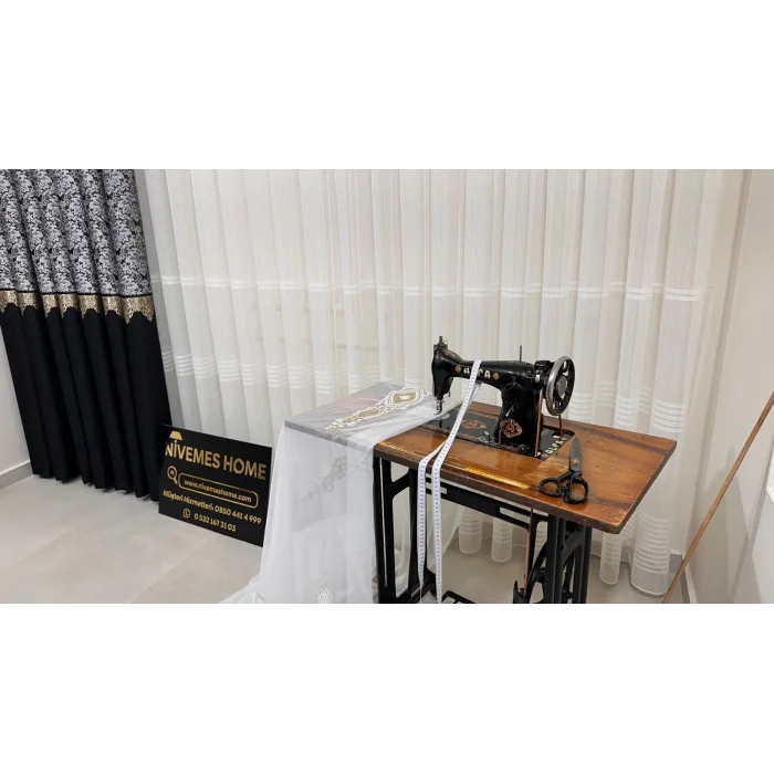 NİVEMESHOME EYMES 1/3 SIK PİLELİ TÜL PERDE APM
