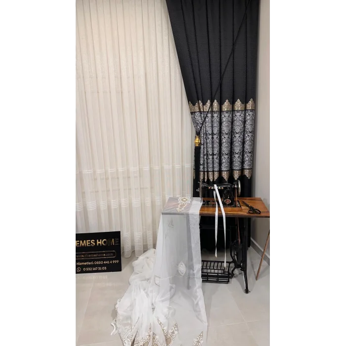 NİVEMESHOME EYMES 1/3 SIK PİLELİ TÜL PERDE APM