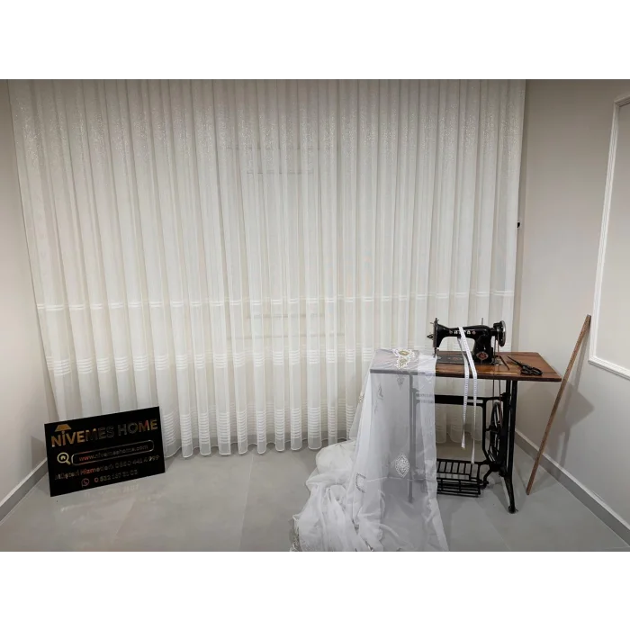NİVEMESHOME EYMES 1/3 SIK PİLELİ TÜL PERDE APM