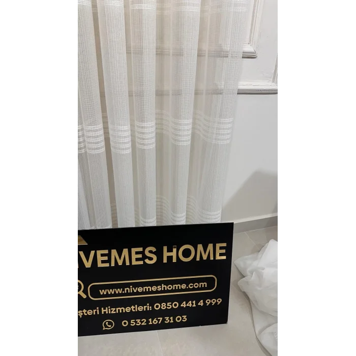 NİVEMESHOME EYMES 1/3 SIK PİLELİ TÜL PERDE APM