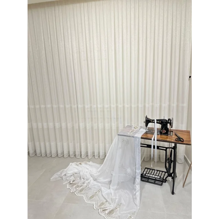 NİVEMESHOME EYMES 1/3 SIK PİLELİ TÜL PERDE APM