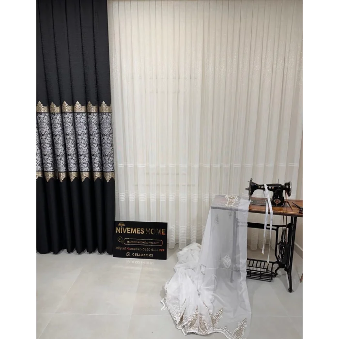 NİVEMESHOME EYMES 1/3 SIK PİLELİ TÜL PERDE APM