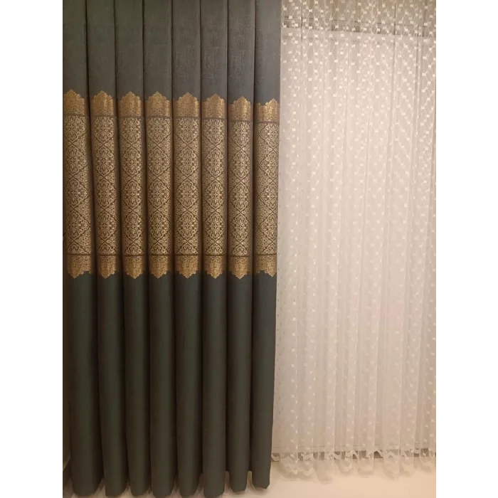 NİVEMESHOME FJ631749 V-2537 ARORA GREEN 1/3 PLEATED VOILE CURTAIN APM