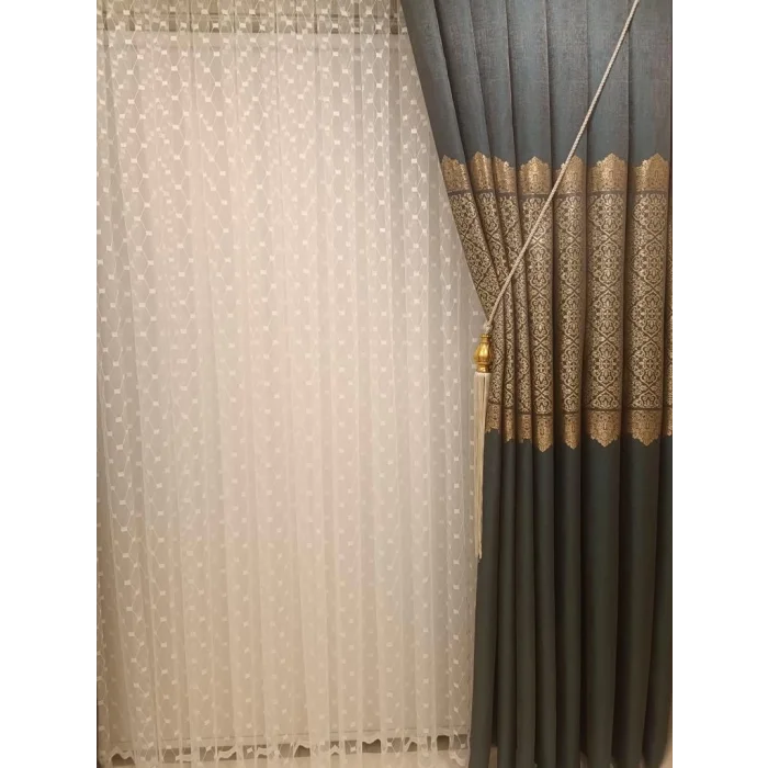 NİVEMESHOME FJ631749 V-2537 ARORA GREEN 1/3 PLEATED VOILE CURTAIN APM