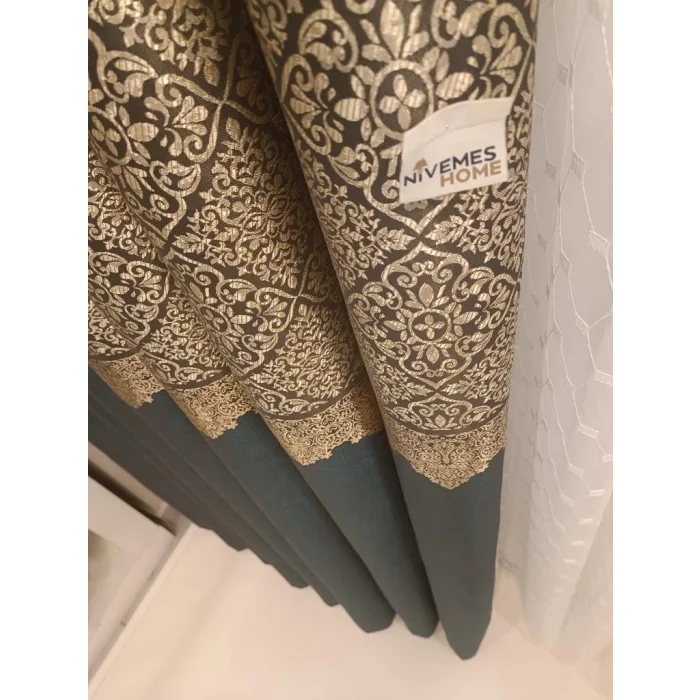 NİVEMESHOME FJ631749 V-2537 ARORA GREEN 1/3 PLEATED VOILE CURTAIN APM