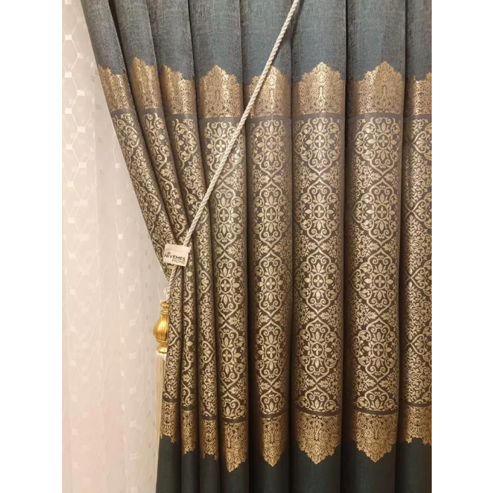 NİVEMESHOME FJ631749 V-2537 ARORA GREEN 1/3 PLEATED VOILE CURTAIN APM