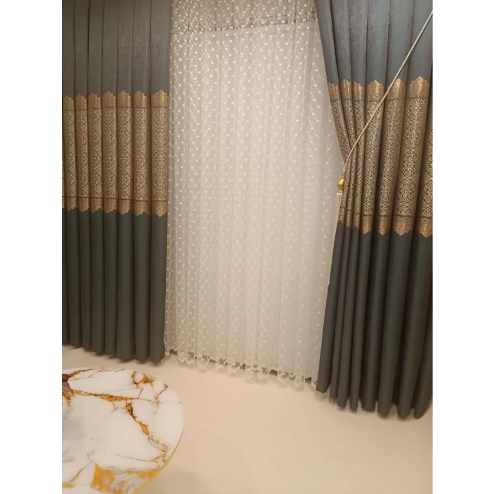 NİVEMESHOME FJ631749 V-2537 ARORA GREEN 1/3 PLEATED VOILE CURTAIN APM